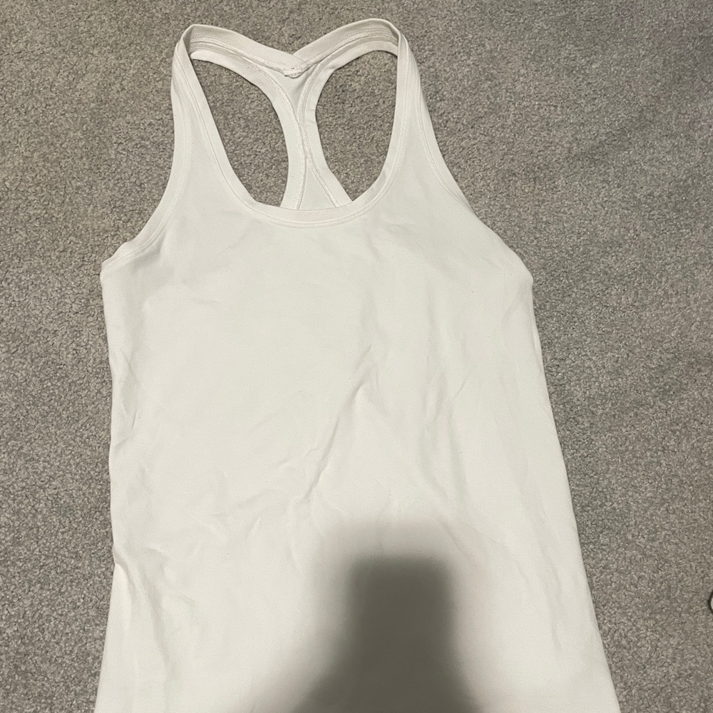 Lululemon white Cool Racerback Tank top nulu. Size 6. Great condition.
